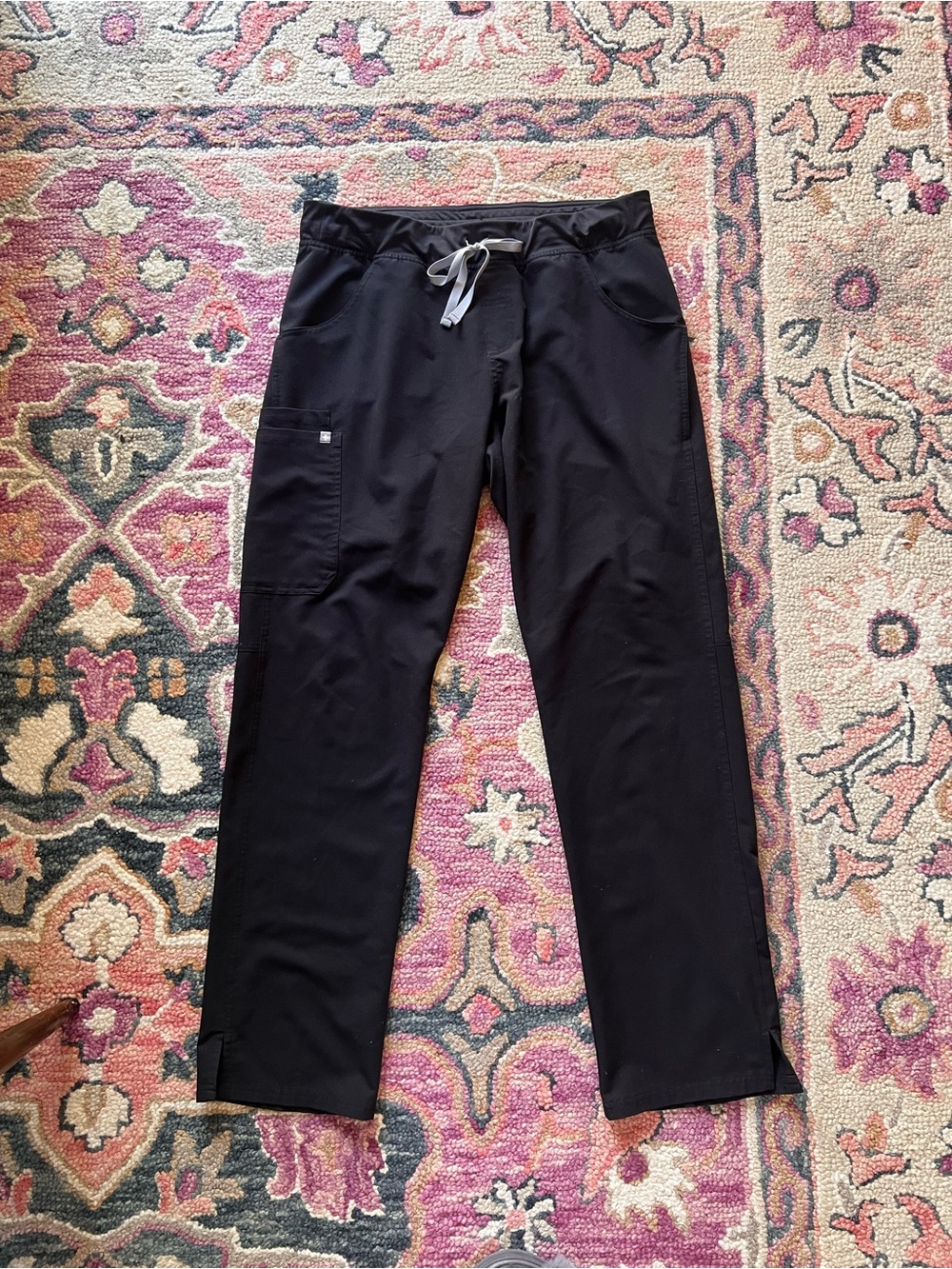 Black Kade Cargo Figs Scrub Pants in L/T
